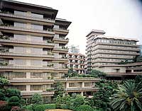 Hotel facade. Hotel facade.