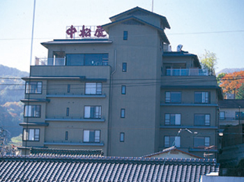 Hotel facade in automn.