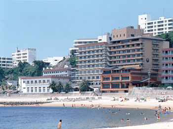 Hotel facade in summer. Hotel facade in summer.